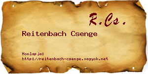 Reitenbach Csenge névjegykártya
